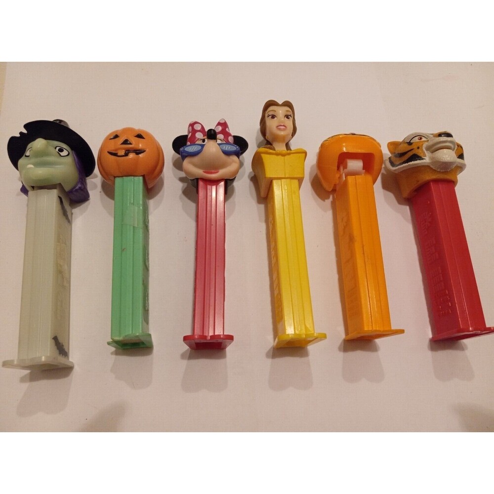 Vintage Pez Dispensers Lot of 6 Assorted  Disney Witch Minnie Mouse Garfield